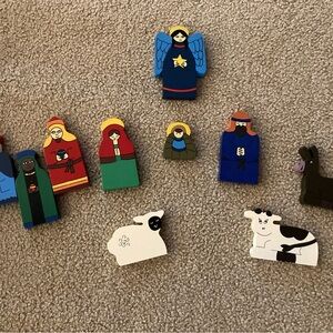 Colorful Wooden Nativity Set for Kids